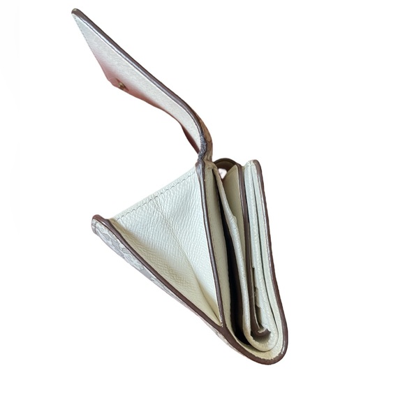 Beautiful RARE Celine Bifold Snap Wallet with Horse & Buggy White & Grey GUC - Picture 7 of 16